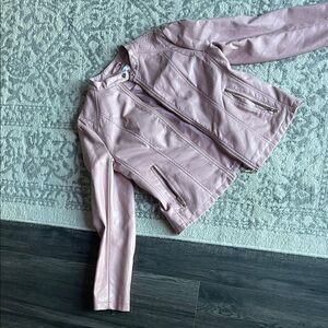New York & Company Light Pink Leather Jacket